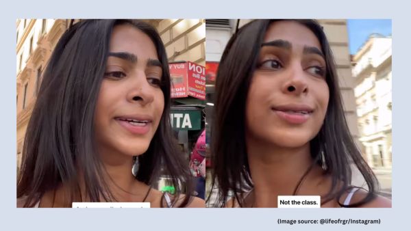 Rish shared an Instagram reel describing the chaotic moment her boyfriend had to leave an Italian pasta-making class mid-session to catch a flight back to the United States (Image source: @lifeofrgr/Instagram)