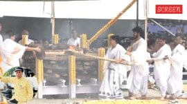 Singer Zubeen Garg Funeral: The singer's body was brought to the cremation ground from the Arjun Bhogeswar Baruah Sports Complex, accompanied by a final procession attended by thousands of mourners.