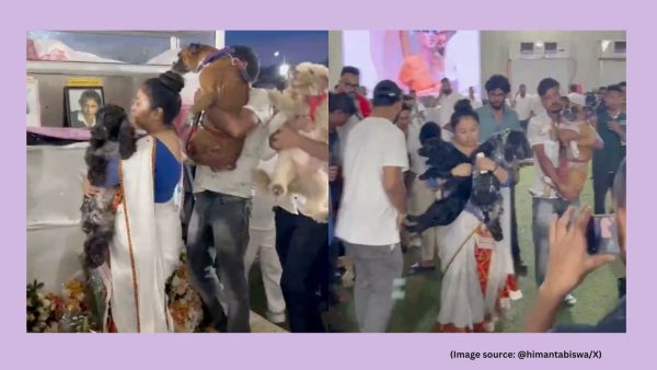 Assam Chief Minister Himanta Biswa Sarma shared the moment on X writing, “It is often said that dogs are a man’s best friend, and if dogs love you, you are a great man" (Image source: @himantabiswa/X)