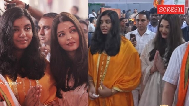 Aishwarya Rai تذهب إلى Ganpati Darshan مع ابنة Aradhya Bachchan في مومباي
