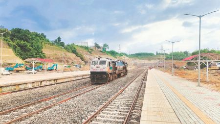 Earlier this year, the Commissioner of Railway Safety (CRS) authorised the commissioning of the newly constructed Broad Gauge (BG) line from Hortoki to Sairang, the final leg of the Bairabi–Sairang rail line project.