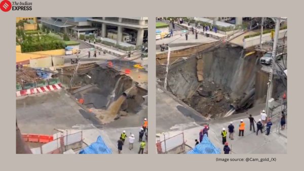 Bangkok road collapse
