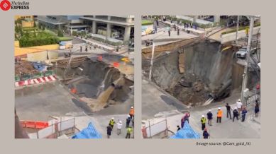 Bangkok road collapse