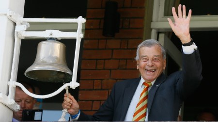 Dickie Bird was given a guard of honour by the Indian and English players in his last Test as umpire in June 1996 at Lord's. (AP Photo)