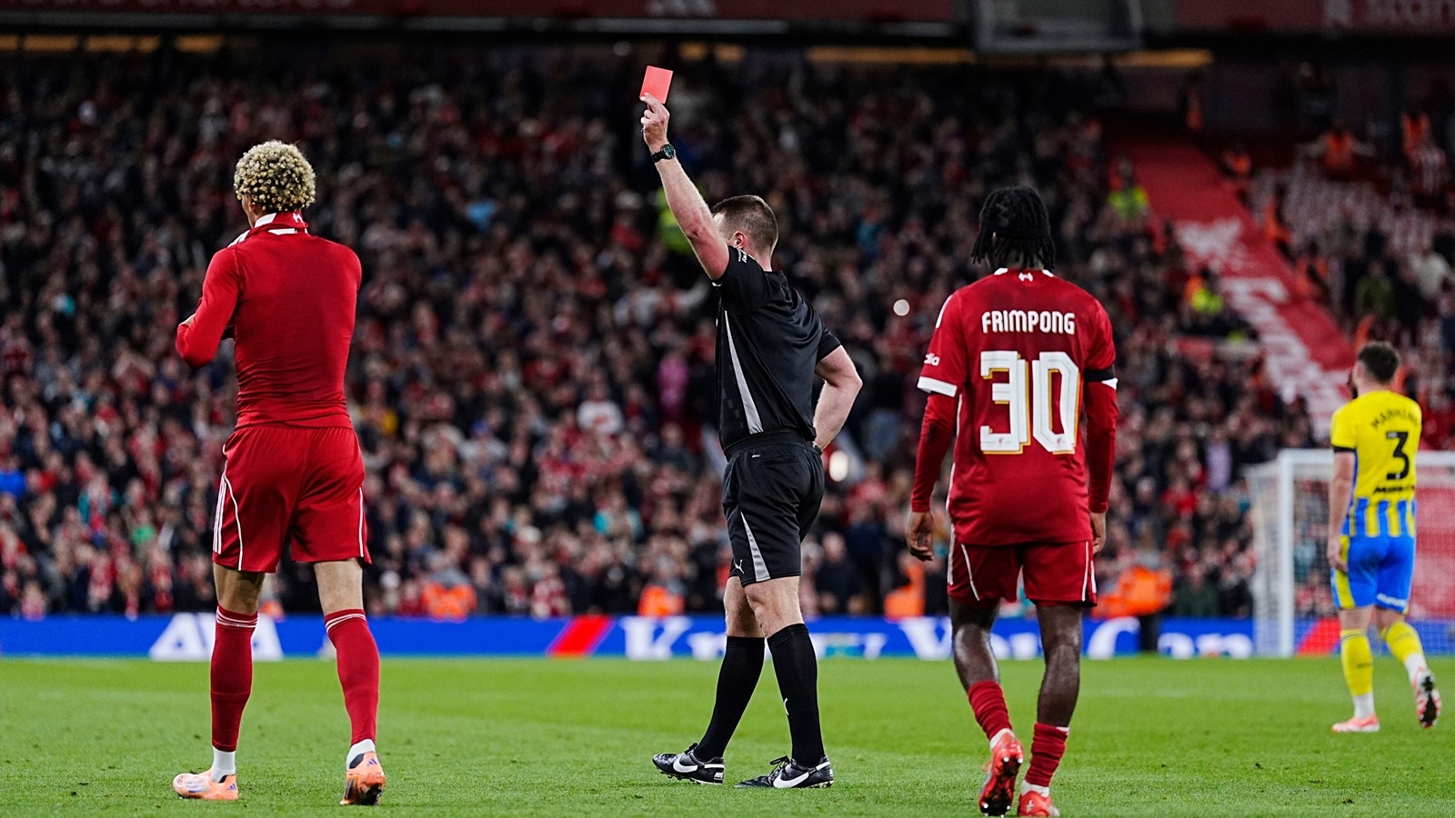 Liverpool’s Hugo Ekitike apologises to fans after receiving red card for shirtless celebration