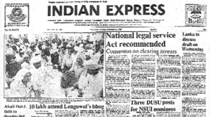 This is the front page of The Indian Express published on September 02, 1985.