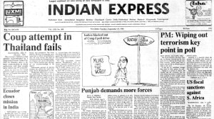 This is the front page of The Indian Express published on September 10, 1985.
