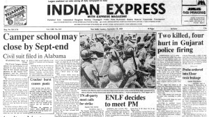 This is the front page of The Indian Express published on September 15, 1985.