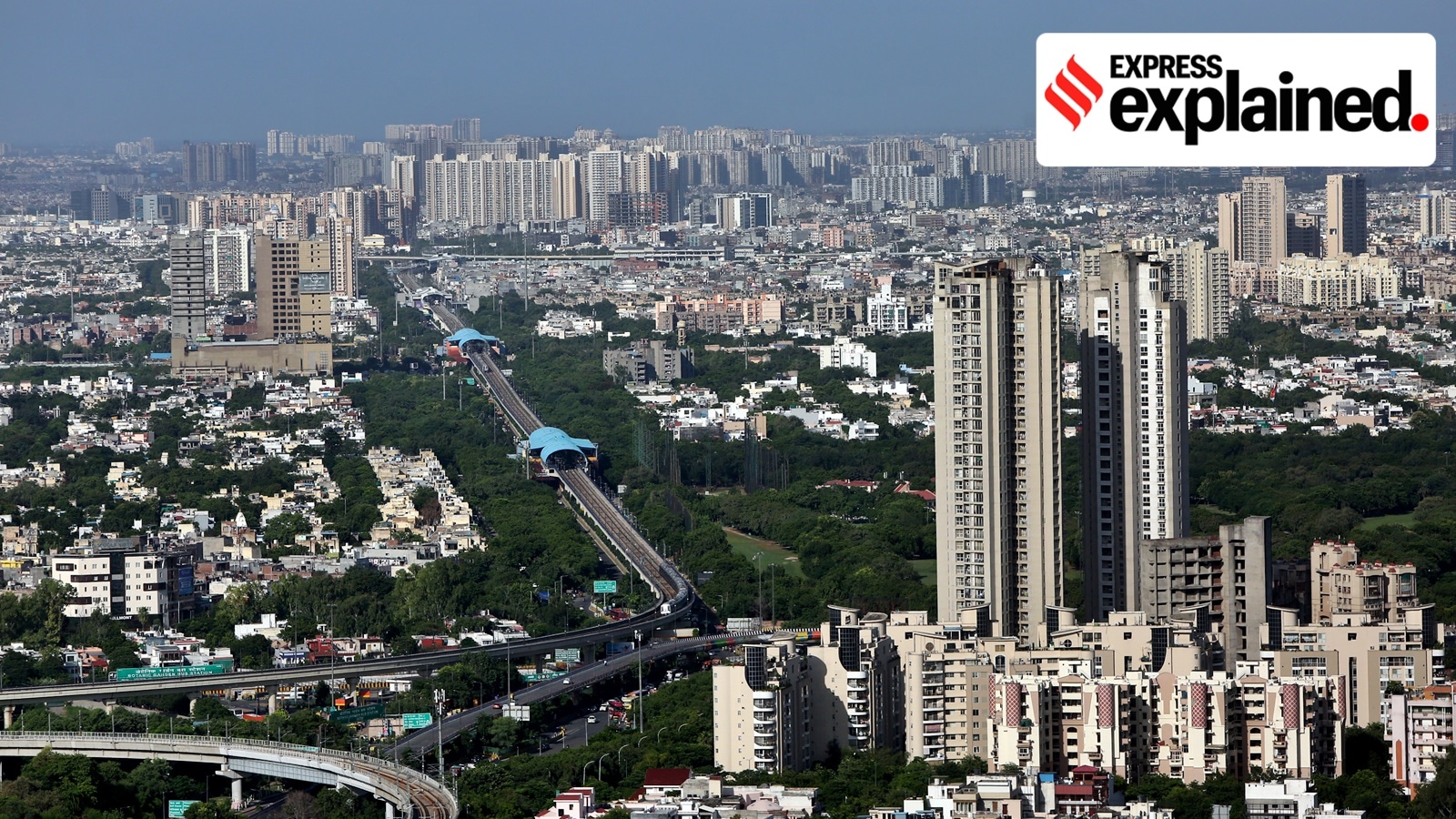Geotagging census: A view of high-rise buildings in Noida.