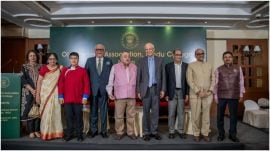Supreme Court Judge, Justice Manmohan, who was the chief guest of the event, along with alumni of the Hindu College. A total of 14 awards were presented to the alumni. Express