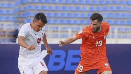 After his win against higher-ranked Tajikistan last week, new head coach Khalid Jamil stuck to his guns and aimed to play for a positive result, if not positive football, against the Iranians. (Photo Credit: AIFF)