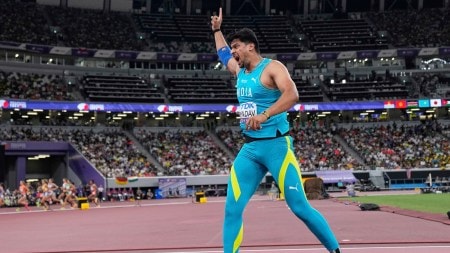 Sachin Yadav outdid himself by finishing fourth at the World Athletics Championships in Tokyo and missed a bronze medal by just 40 centimetres in a field comprising the world's best throwers. (AP Photo)
