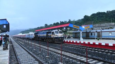 On its inaugural run today, the Sairang-Anand Vihar Terminal (ANVT) Rajdhani Inaugural Special will stop at 18 stations. (Image: Ministry of Railways)