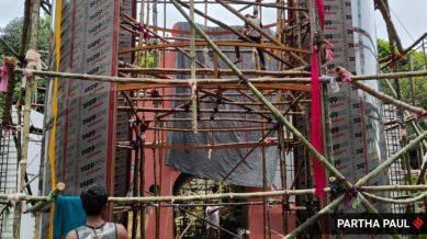The committee said that the aim of the pandal is to highlight that AI is not just about robots or science fiction anymore.