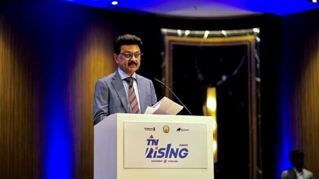 Tamil Nadu Chief Minister MK Stalin speaks during 'Tamil Nadu Investment Conclave', held as part of the 'TN Rising Europe' investment drive, in Germany.