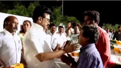Tamil Nadu chief minister M K Stalin visits kin of those killed in stampede at Karur.