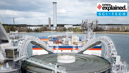 Red Sea cable cut: Undersea cables on the vessel Monna Lisa at the Prysmian plant in Pikkala, Finland, May 14, 2025.