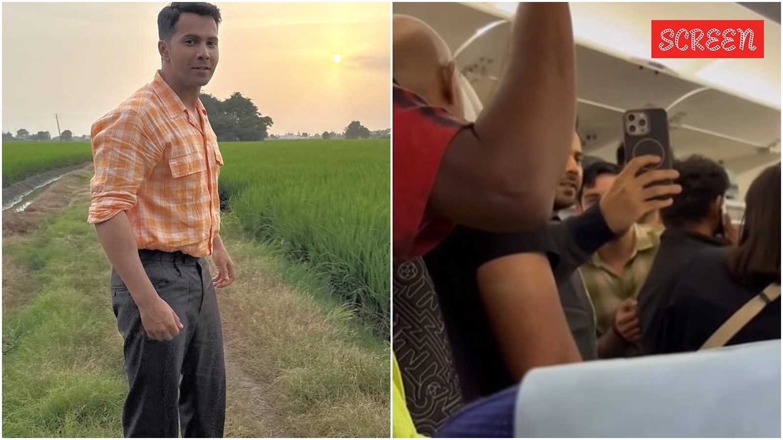 Varun Class Varun Dhawan patiently waits in queue as he travels economy class ...