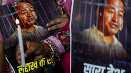 The DGP said that around 5,000-6,000 people had gathered at the site of Wangchuk's hunger strike when some of them broke away and resorted to violence.