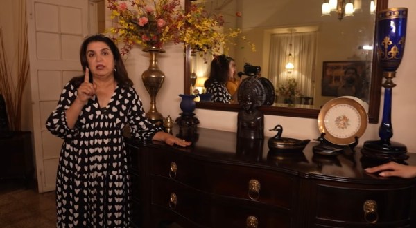 100 year old furniture at Diana Penty's house. (Photo: Farah Khan/YouTube)