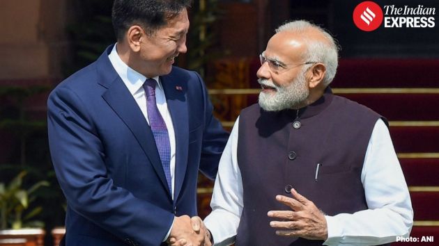 PM Modi & Mongolian president exchange a cordial handshake