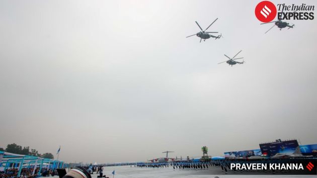 The Advanced Light Helicopter performs aerial display