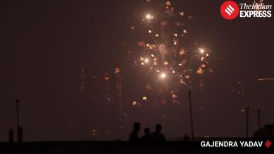 Diwali night, Delhi's skies lit up with fireworks