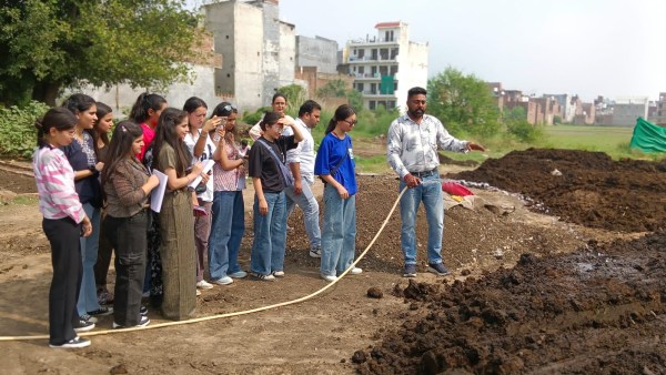Dharminder with students who come to him for training