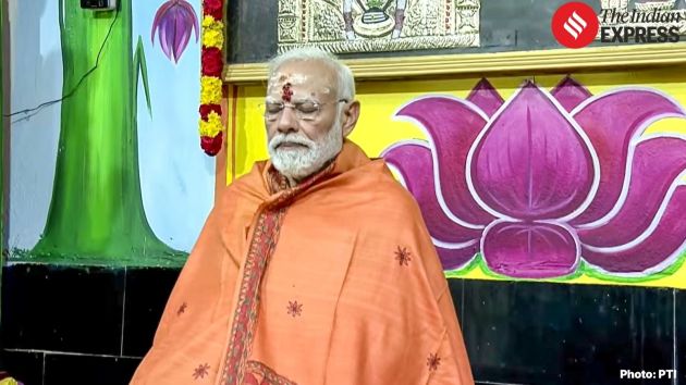 PM Modi donned traditional attire, including a veshti,
