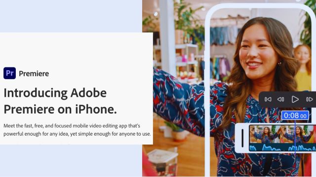 The Android version of Premiere is being developed. Plans for upgrades are offered for generative AI credits or more storage. (Image: Adobe)