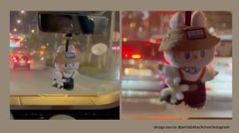 In a new video, shared by Big B, the actor was seen flaunting a Labubu hanging from his car’s mirror (Image source: @amitabhbachchan/Instagram)