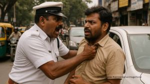 Bengaluru traffic police slaps cab driver