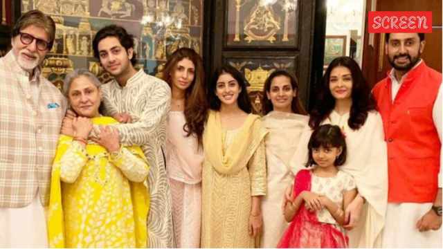 Amitabh Bachchan with his family. (Photo: Aishwarya Rai Bachchan/Instagram)