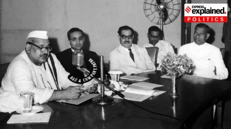 Binodanand Jha, CM Bihar meeting BCC members on 18 May 1962