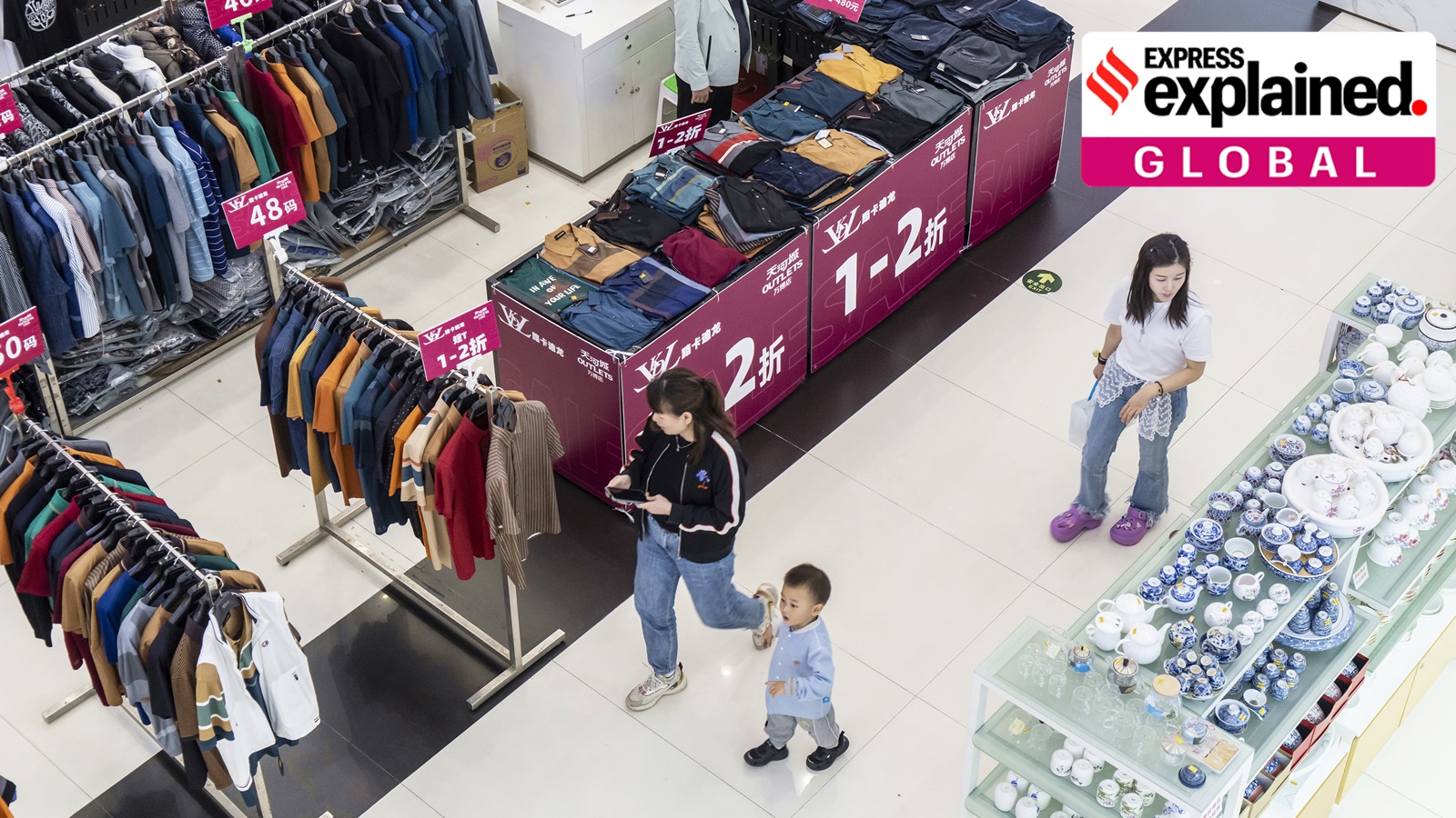 Shoppers at an outlet mall in Guangzhou, China.