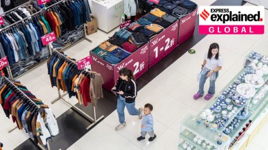 Shoppers at an outlet mall in Guangzhou, China.