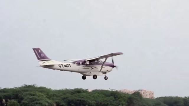 A Cessna 206H aircraft took off from the IIT-Kanpur airstrip for a cloud-seeding operation over the Capital on Tuesday.
