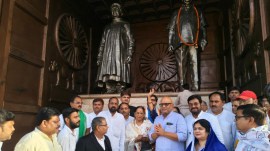 Samajwadi Party, Congress, tribute to Kanshi Ram, Kanshi Ram, Mayawati, BSP founder Kanshi Ram, Lucknow news, Uttar pradesh news, Indian express, Current affairs