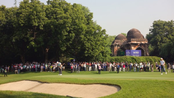 The hundreds of teeming fans, littered around the backdrop of Mughal-era ruins at this uniquely historic course, who greeted him at his first tee at 7.30am on a workday, only drove home that point. (Photo: DP World India Championship)