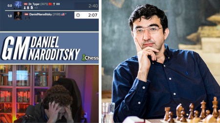Daniel Naroditsky was accused of online cheating by Vladimir Kramnik. (PHOTO: Screengrab/YouTube & Lennart Ootes)