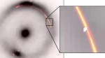 The Einstein ring in infrared light, portrayed here in black and white, with the radio emission of the compact symmetric object overlaid on it in color. (Image credit: Keck/EVN/GBT/VLBA)