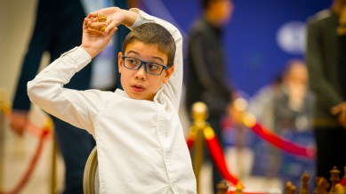 Faustino Oro competes at the FIDE World Rapid and Blitz Championship 2023. (PHOTO: Lennart Ootes via FIDE)