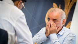 Garry Kasparov reacts during his match against Viswanathan Anand at the Clutch Chess: The Legends exhibition clash. (PHOTO: Lennart Ootes via St Louis Chess Club)