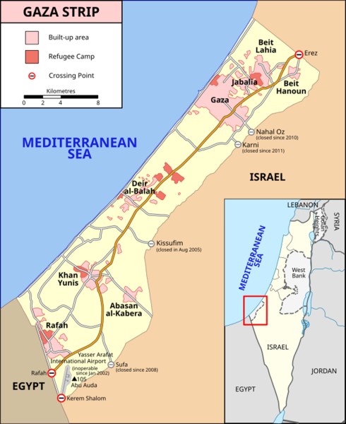 Gaza strip map