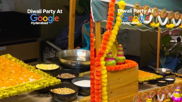 Google's office in Hyderabad recently hosted a lavish Diwali celebration, sparking chatter on social media (Image source: @the.indianmunda/Instagram)