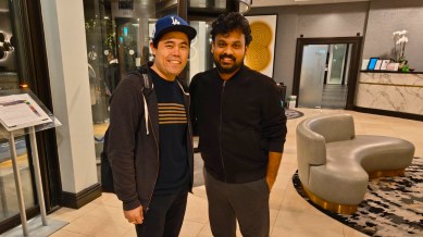 Hikaru Nakamura and Prachura PP, a co-owner of the American Gambits franchise in the Global Chess League. (Photo courtesy: Prachura)
