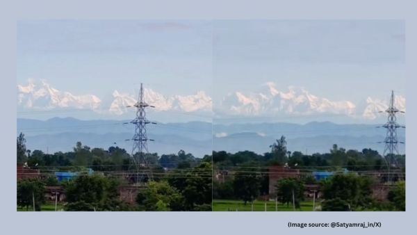 The spectacular view was possible due to recent rainfall that brought clear skies and low pollution levels (Image source: @Satyamraj_in/X)