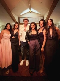 Hrithik Roshan, gf Saba Azad party with Storm team before the shoot starts