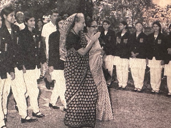 Indira Gandhi at Welham Girls' School (Express photo) 