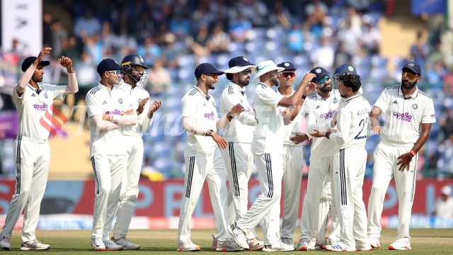 Indian players in action during the second Test against West Indies in New Delhi. (EXPRESS PHOTO BY PRAVEEN KHANNA)